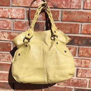 Roberta Gandolfi 100% Italian made leather crocodile yellow